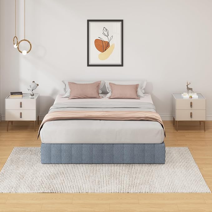 SHLAND Queen Box Spring 9 Inch High Profile Box Spring Queen Size Bed Base, Heavy Duty Metal Mattress Foundation with Fabric Cover,Easy Assembly
