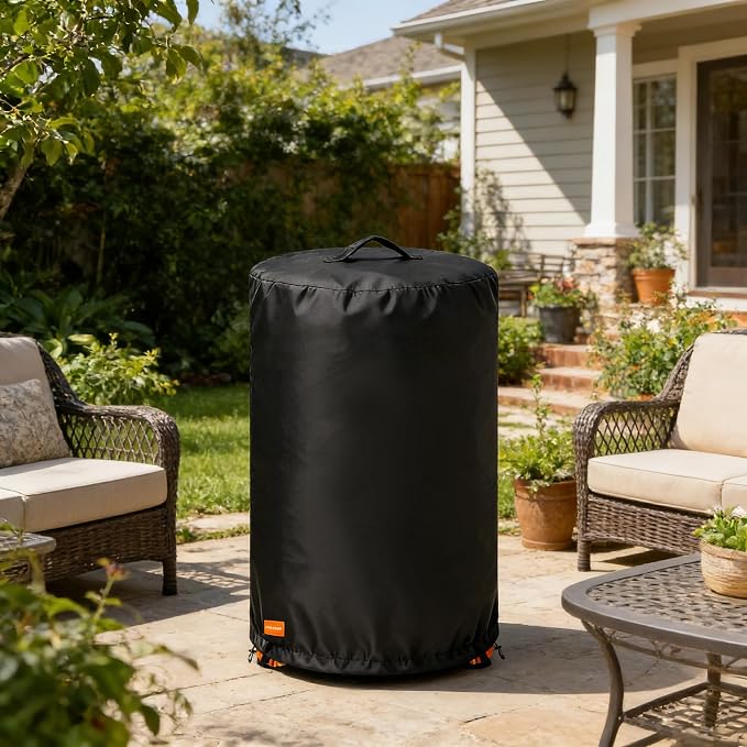 Cover for Ninja Fireside 360 Fire Pit,Outdoor Heavy Duty 600D Waterproof Cover for Ninja Fireside 360 Outdoor Heater,Designed with Buckles and Drawstring to Fix,Fits Ninja Fireside 360 Firepit