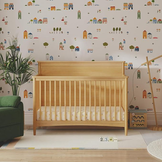Davinci Frem 4-in-1 Convertible Crib in Honey, GREENGUARD Gold Certified