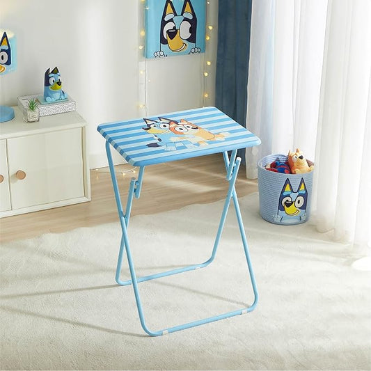 Bluey Folding Tray Table,Portable Snack & Laptop Table, Compact Space-Saving Design for Kids & Teens, Lightweight Indoor Table for Bedroom, Dorm, or Playroom