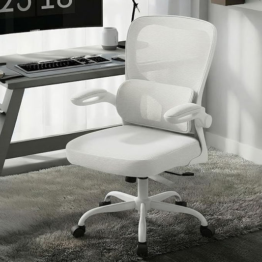 AreShark Office Chair Ergonomic Desk Chairs with Adjustable Lumbar Support, High Back Breathable Mesh Chair with Wheels& Flip-up Armrests,Rolling Swivel Comfy Task Computer Chair for Home Work Gaming