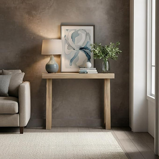 Plank+Beam Solid Wood Console Table, 36 Inch, Sofa Table, Narrow Entryway Table for Hallway, Behind The Couch, Living Room, Foyer, Easy Assembly, Blonde