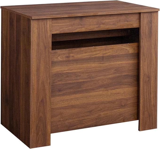 Extendable Dining Table, Transformer Extra Console Table for 1-12 People, Folding Space Saving Dining Room Table for Homes, Apartments, Walnut