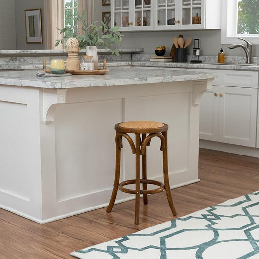 Linon Home Décor Tampa Walnut Backless Counter Stool,