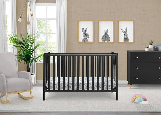 Delta Children Heartland 4-in-1 Convertible Crib, Black