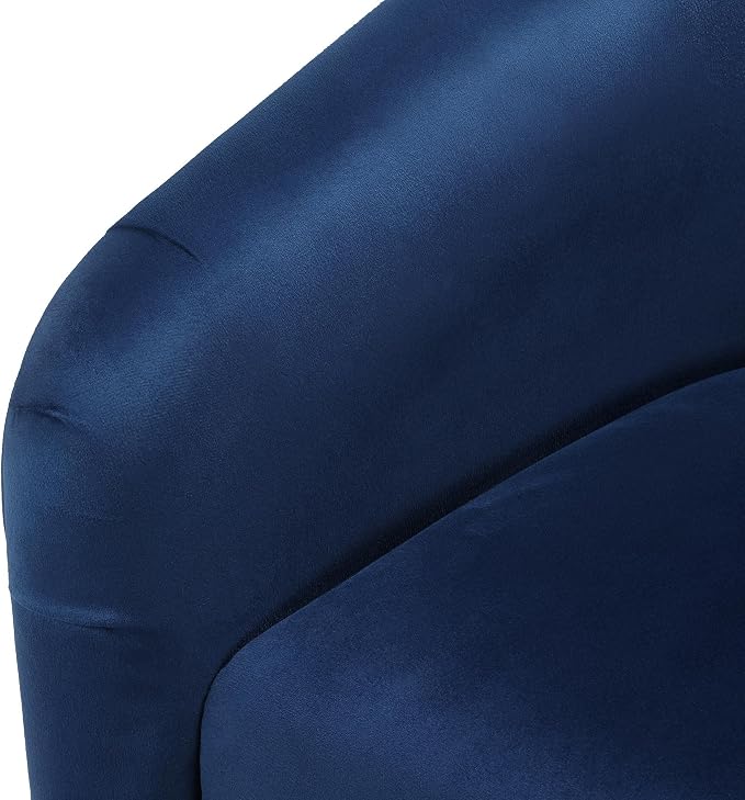 Topeakmart Velvet Accent Chair, Comfy and Modern Velvet Club Chair with Armrest and Sturdy Legs for Living Room/Bedroom Study, Set of 2, Navy Blue