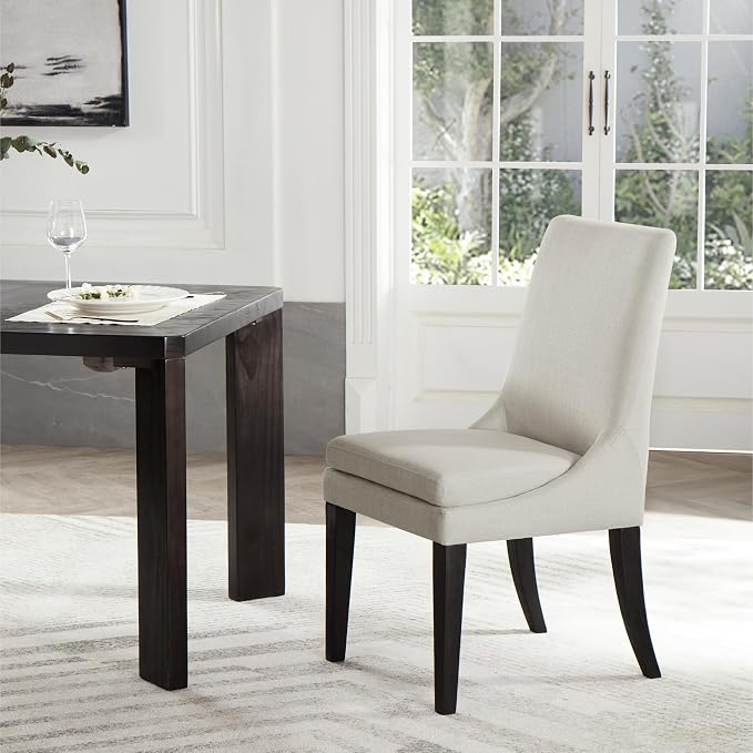 KISLOT Upholstered Dining Chairs Modern Sidechair Performance Fabric High Back Armlesschair for Diningroom Kitchen,Cream,Set of 4(2 Box)