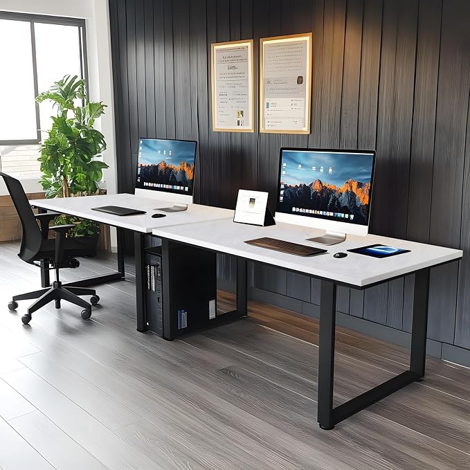 Kaboon Universal Tabletop 60"x18", Solid One-Piece Melamine Table Top, Double Desk L-Desk DIY, Home and Office Countertop, White Rock
