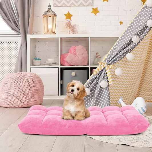 14-Position Floor Sofa, Folding Gaming Sofa Chair, Comfy Cushions & Study Steel Frame, Angle Adjustable Sleeper Bed, Couch Recliner (Pink)