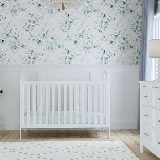 Davinci Beau 3-in-1 Convertible Baby Crib, White | GREENGUARD Certified, Converts to Toddler Bed & Daybed, 4 Adjustable Mattress Heights, Toddler Conversion Kit Sold Separately