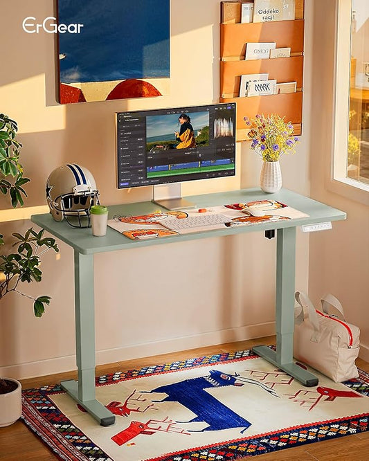 ErGear Height Adjustable Electric Standing Desk, 32 x 19 Inches Sit Stand up Desk, Memory Computer Home Office Desk,Green