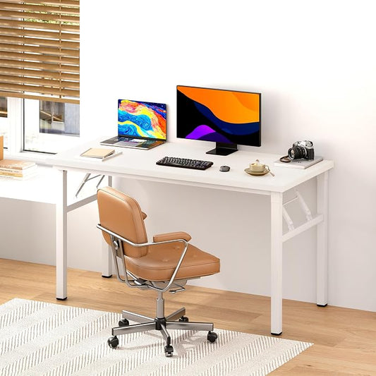DlandHome 47 inches Folding Table Computer Desk Portable Activity Table Conference Table Home Office Desk, Fully Assembled White DND-ND5-120WW