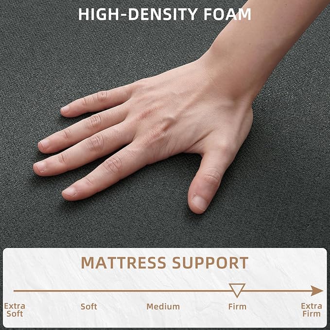 FILUXE Convertible Folding Sofa Bed - Sleeper Chair with Pillow, Modern Linen Fabric Floor & Futon Couch, Foldable Mattress for Living Room/Dorm/Guest Use/Home Office/Apartment, Queen Size, Dark Gray