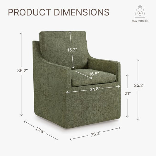 KISLOT Upholstered Dining Chairs Set of 4, Washable Cover Modren Deskchair with 4 Casters & Hidden Storage for Dining Room, Living Room, Home Office, Green, 4 Box