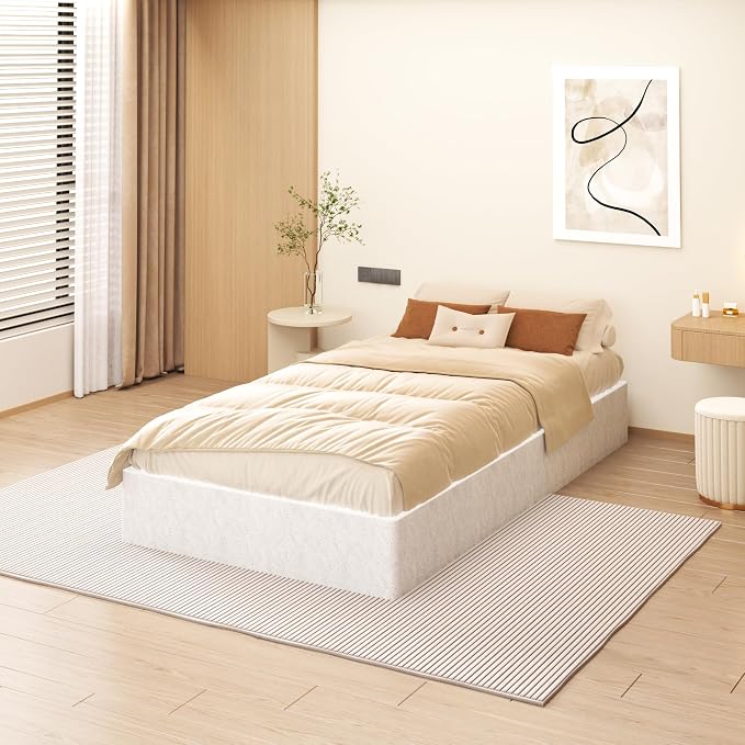 NHODIR Twin Box Spring 9 Inch Heavy Duty Box Spring Mattress Foundation, Metal Bed Base with Fabric Cover, Noise Free Easy Assembly