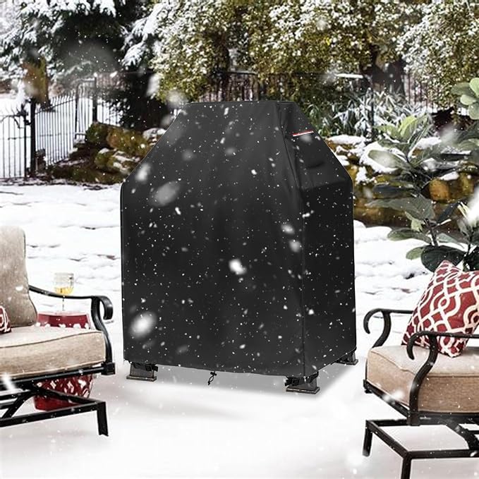 Outdoor Fireplace Cover,Heavy Duty 600D Waterproof Square Chimineas Fireplace Covers,Cover for Panovue Chiminea Fire Pit,32" L x 24" W x 45" H,Black
