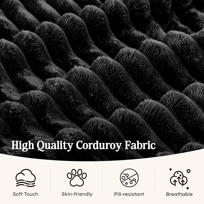 78.7IN Folding Sofa Bed - Convertible Sleeper Sofa Couch with Zippered Pillows, 3 Seater Couches Bed for Living Room, Bedroom, Apartment, No Assembly Required, Freestanding, Corduroy, Black