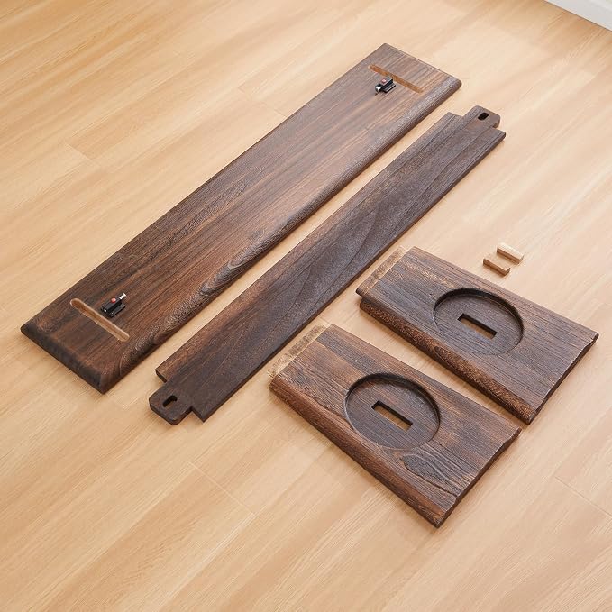 Rustic Wood Bench Indoor, Narrow Farmhouse Style Entry Bench,Skinny and Noodle Bench Dark Brown