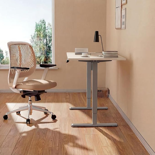 ErGear Electric Stand up Desk Frame,4 Memory Height Settings Height Adjustable Table Legs, Sit Stand Desk Frame Up to 47.2" , Ergonomic Standing Desk Base Workstation, Grey Frame Only