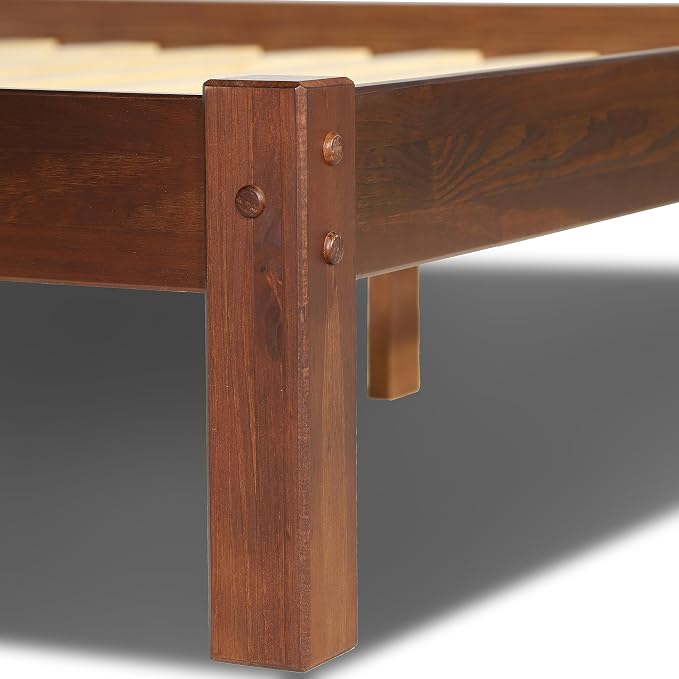 Grain Wood Furniture Shaker Solid Wood Panel Platform Bed, King Size, Cherry