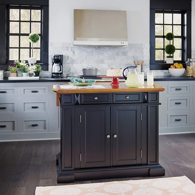 homestyles Americana Black Kitchen Island