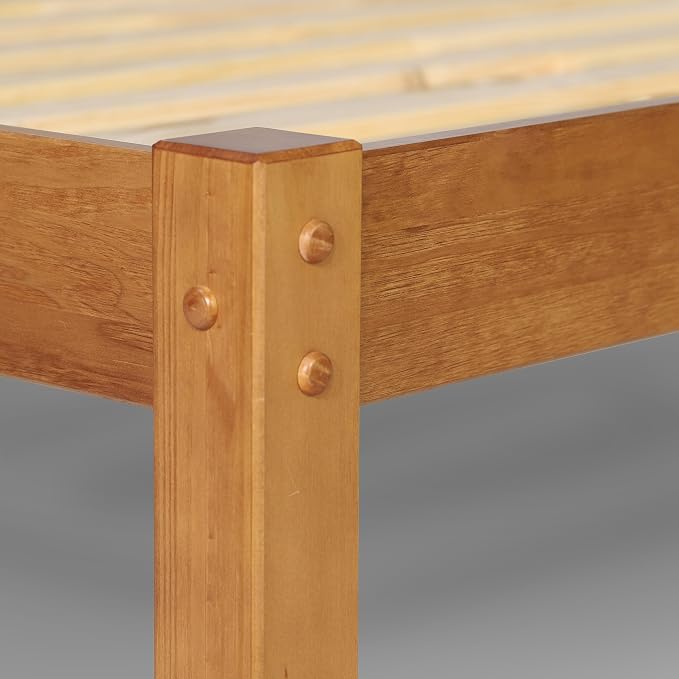 Grain Wood Furniture Shaker Solid Wood Panel Platform Bed, King Size, Walnut