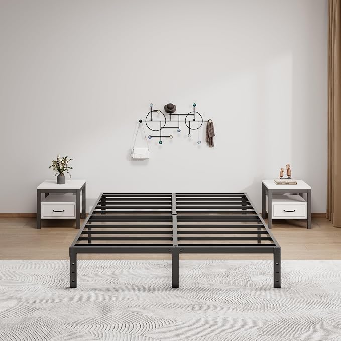 LUMUNANCE Metal Bed Frame Queen Size - 12 Inch Heavy-Duty Queen Platform Bed Frame No Box Spring Needed, Easy Assembly, Noise-Free, Sturdy Mattress Foundation, Underbed Storage Space