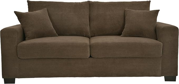 Ball & Cast 69" Loveseat Sofa, Modern Love Seat Couches for Living Room,Upholstered 2 Seater Small Couch with Throw Pillows for Bedroom,Apartment,Office,Easy Assembly,Coffee