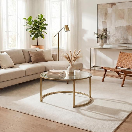 SEI Furniture Evelyn Glam Nesting Coffee Table 2-pc Set, Gold