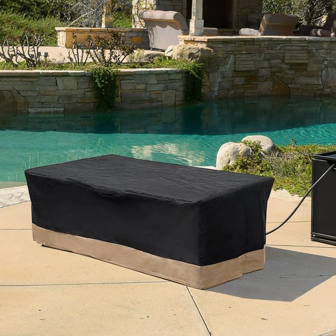 Stanbroil 60 Inch Rectangle Fire Pit Cover for Outdoor Patio Gas Fire Table, Water Resistant Outdoor Patio Fire Pit Cover, Black,(60L x 38W x 24H)