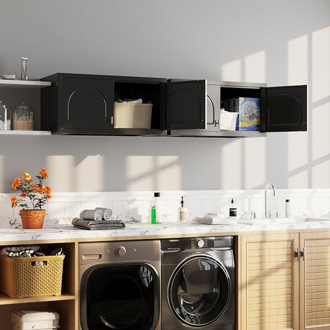 Bathroom Cabinet Wall Mounted, Metal Laundry Wall Storage Cabinets Over Toilet, Medicine Cabinet for Launtry, Kitchen, Bathroom, Living Room