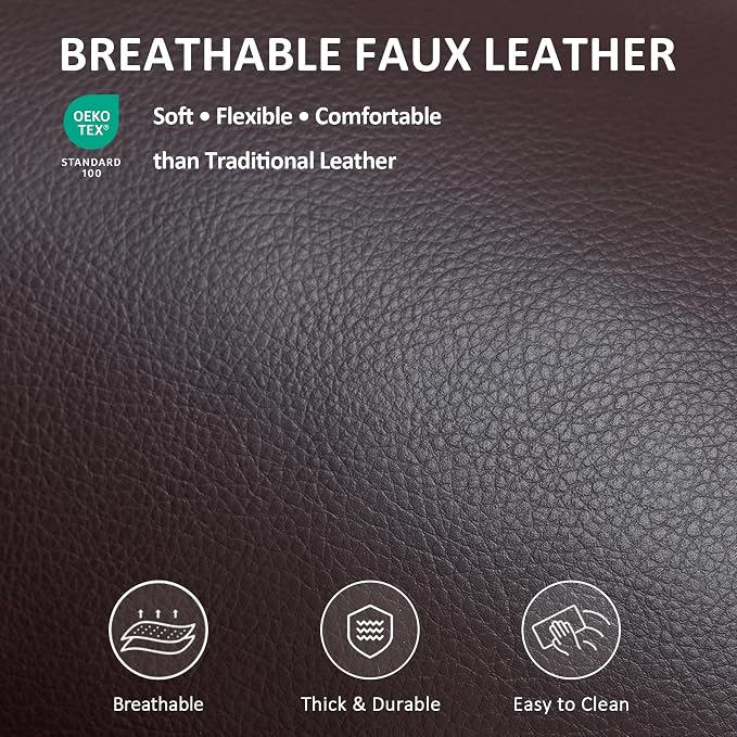 MCombo Power Lift Recliner Chair for Elderly R7042(Dark Brown, Small-Wide) | Heat and Massage, Breathable Faux Leather, USB& Type C Charging Port, FSC Certified