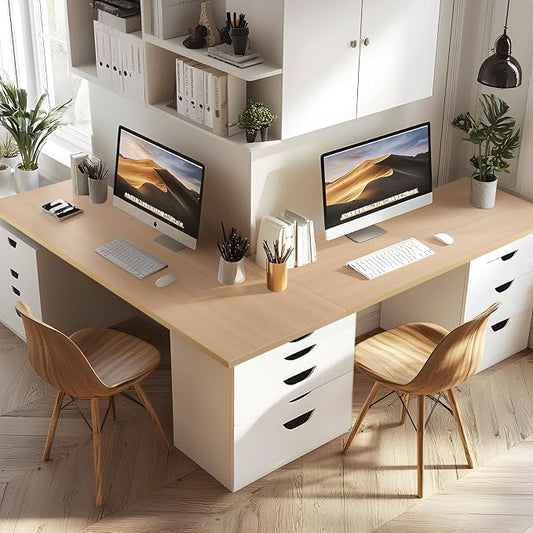 Kaboon Universal Tabletop 45"x20", Solid One-Piece Melamine Table Top, L-Desk Floating Desk DIY, Home and Office, Light Walnut