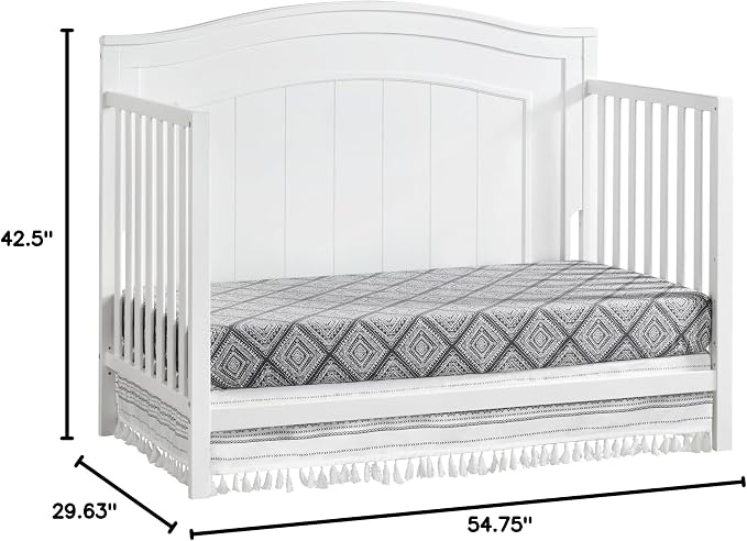 Oxford Baby North Bay 4-in-1 Convertible Crib, Snow White, GreenGuard Gold Certified