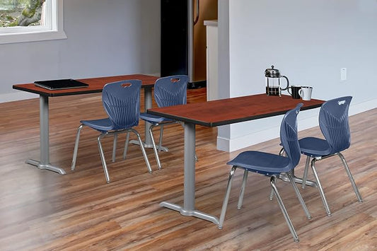 Romig Pillar 72" x 24" Training Table- Cherry/Grey Base