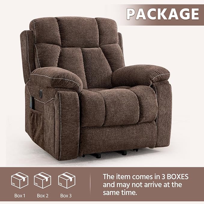CANMOV Power Lift Recliner Massage Heat Heavy Duty Reclining 2 Cup Holders