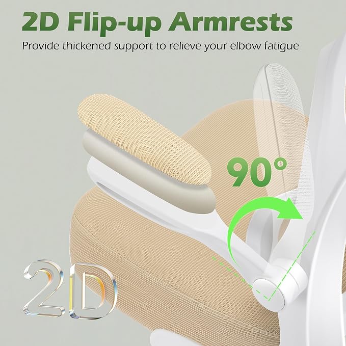 AreShark Office Chair Ergonomic Desk Chairs with Adjustable Lumbar Support& Headrest Hanger, High Back Breathable Mesh Chair with Wheels, Rolling Swivel Comfy Task Computer Chair for Home Work Gaming