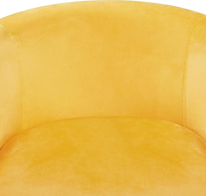 Topeakmart Accent Chair, Club Arm Chair with Velvet Upholstery and Sturdy Legs, for Bedroom/Living Room/Home Bar, 2PCS, Yellow