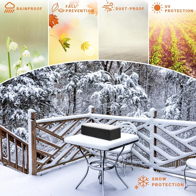Onlyfire Tabletop Fire Pit Cover, 28 Inch Rectangular Outdoor Patio Gas Propane Firepit Cover with UV Resistant and Waterproof Firepit Table Cover for Patio & Outdoors, 28.7x9.2x7.7 inch