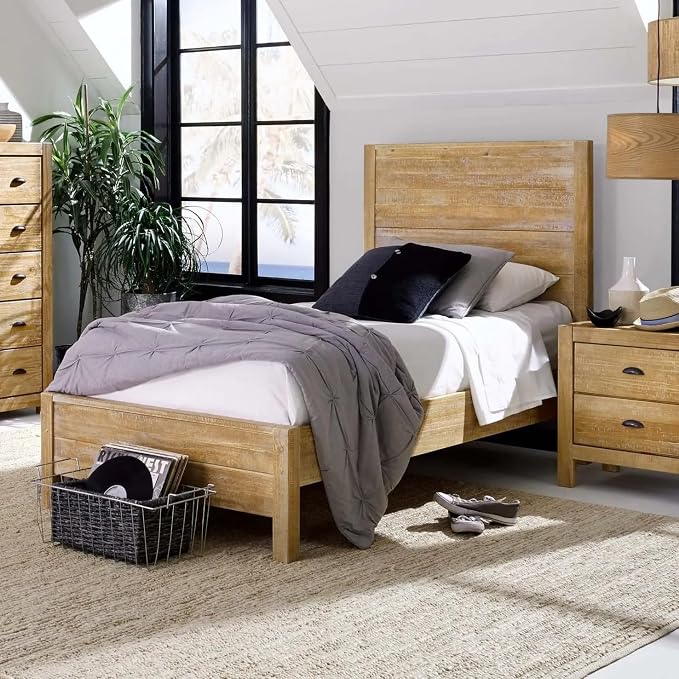 Grain Wood Furniture Montauk Solid Wood 5 Piece Bedroom Set in Driftwood, King Bed