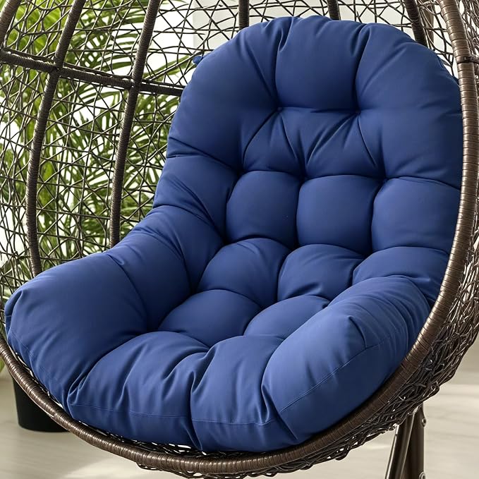 Egg Chair Cushion Replacement Outdoor Hanging Chair Cushion for Patio Furiture Hammock Swing Cushion 47x35x6 Inches (Blue)