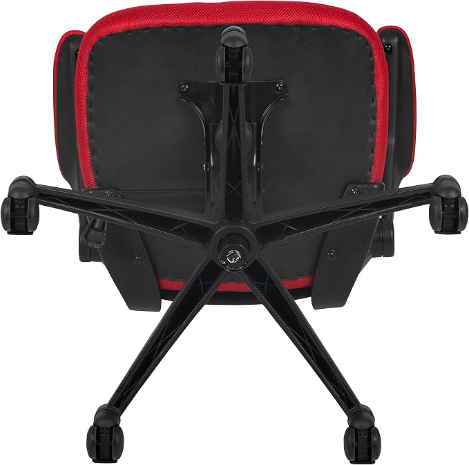 Flash Furniture Kelista Mid-Back Red Mesh Swivel Ergonomic Task Office Chair with Flip-Up Arms