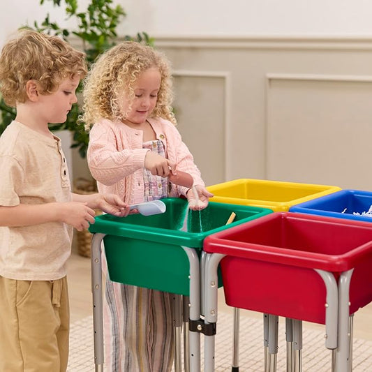 Back2School Express Adjustable Quad Sensory Tables with Lids, Children's Furniture, Primary