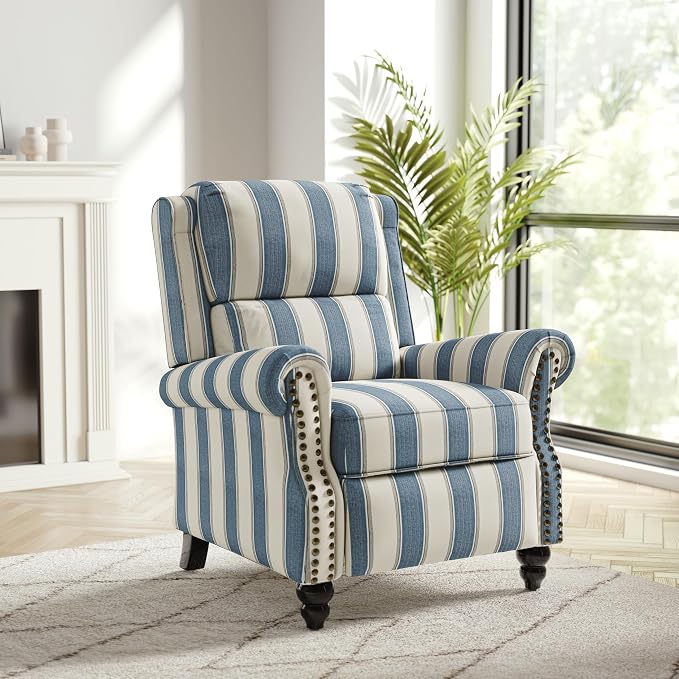 Recliner Chair, Modern Pushback Armchair with Adjustable Backrest & Footrest for Bedroom, Living Room