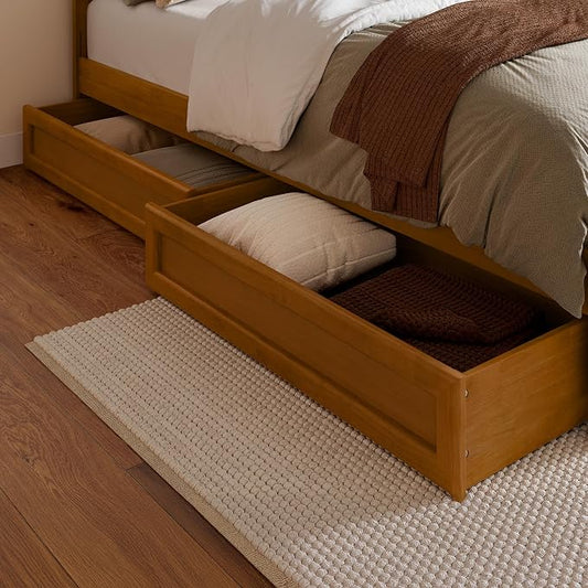 AFI, Mid-Century Modern Under Bed Storage Drawers, Queen/King/Twin XL, Light Toffee