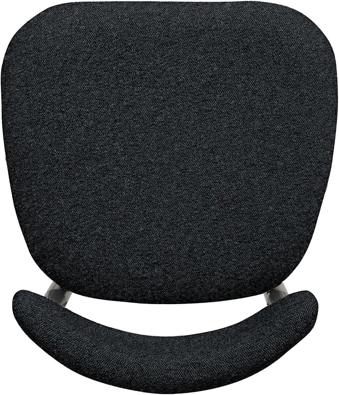 Morden Fort Black Dining Chairs Set of 6, Boucle Upholstered Kitchen Chairs with Curved Backs and Gold Metal Frame for Dining Room and Apartment, Black