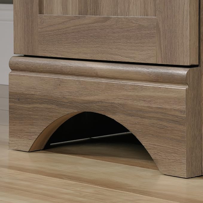 Sauder Harbor View Computer Desk, 66.14"D x 66.14"W x 30.28"H , Salt Oak finish