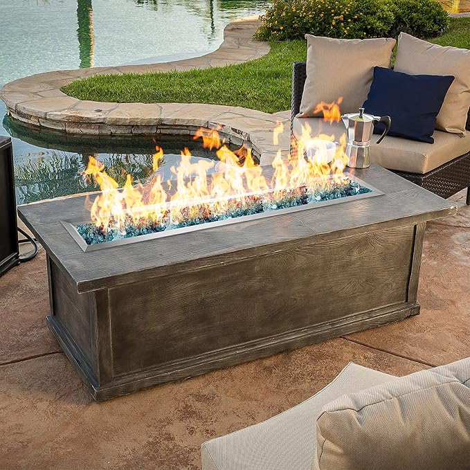 Stanbroil Linear 60" x 6" Drop-in Fire Pit Jet Burner Pan, Upgraded Natural Gas & Propane Fire Table Insert Kit, High Flame, 108k BTU Max