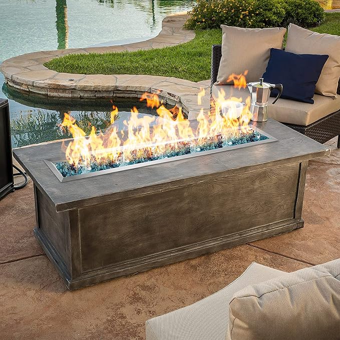 Stanbroil Linear 72" x 6" Drop-in Fire Pit Pan with Jet Burner, Upgrade Natural Gas & Propane Fire Table Insert Kit, High Flame, 175k BTU Max