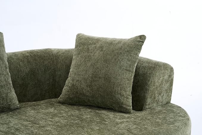 67" Cloud Curved Loveseat Sofa, Deep Seat Boneless Love Seat Couches with 3 Throw Pillows, Modern Chenille 2 Seater Compressed Floor Loveseat Sofa for Living Room Small Spaces, No Assembly | Breathable material